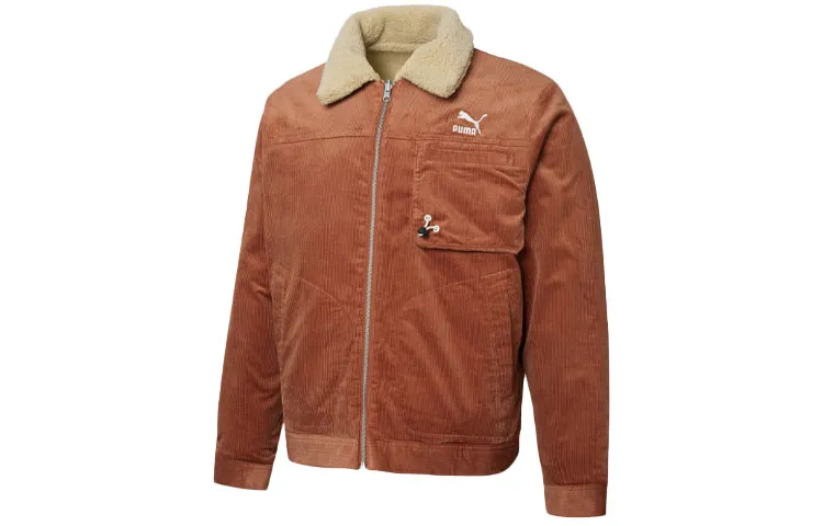 PUMA CORD Jackets Men's Brown Lapel Moderate Other