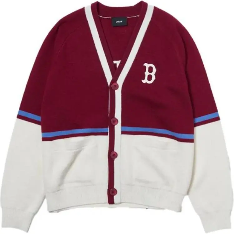 MLB Varsity Boston Red Sox Cardigan Knitwear Unisex Red