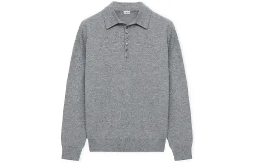 LOEWE Sweaters Men's Gray Polo Collar Moderate Other