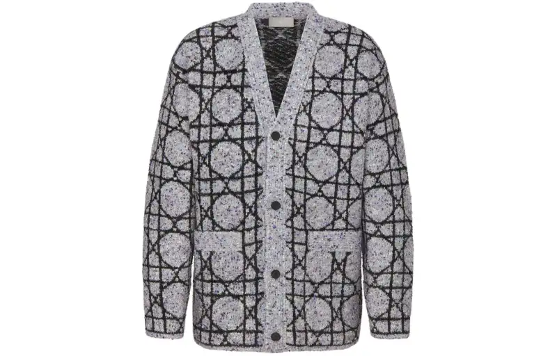 DIOR Knitwear Men's Gray V Neck Moderate Other