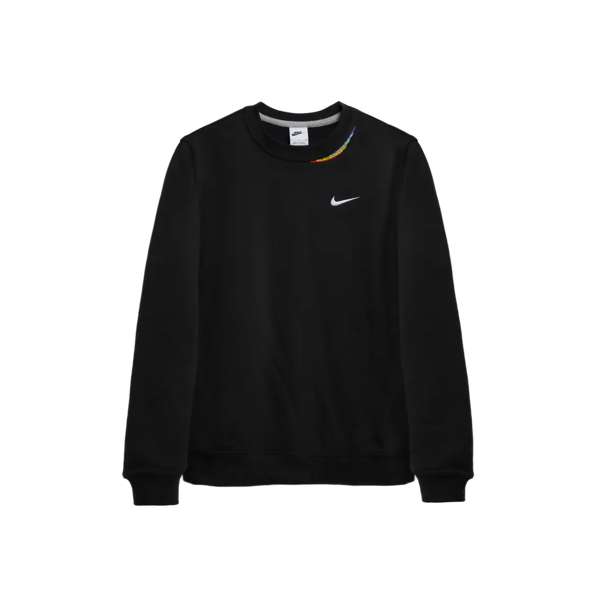Nike CNY Collection Rainbow, Hand Embroidered Fleece Lined Crew Neck Basic Minimalist Style Loose Fit Versatile Coat