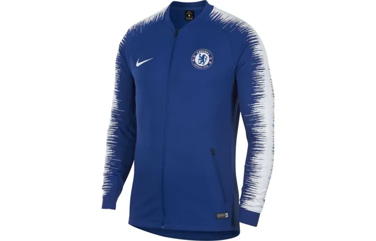 Nike Jackets Men's Blue Stand Collar Moderate Straight Fit
