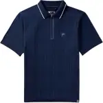 FILA FW24 Challenger Cable Zip Polo Shirt Men's Marine Blue