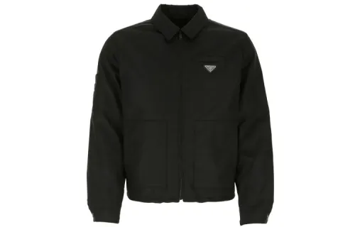 PRADA Jackets Men's Black Lapel Moderate Instructor