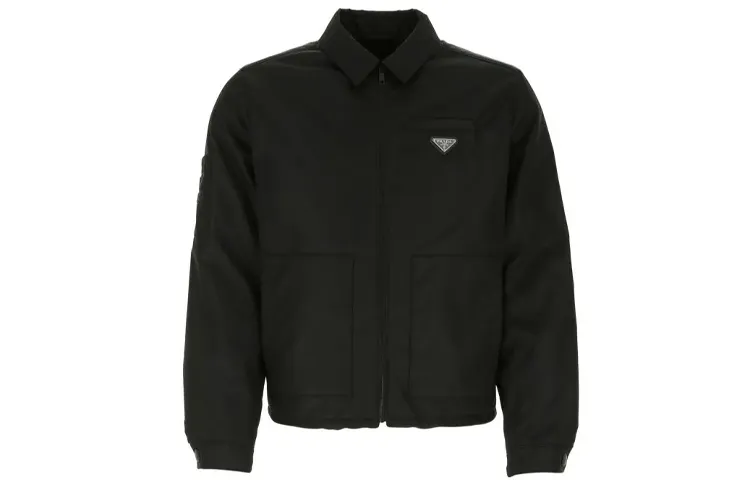 PRADA Jackets Men's Black Lapel Moderate Instructor