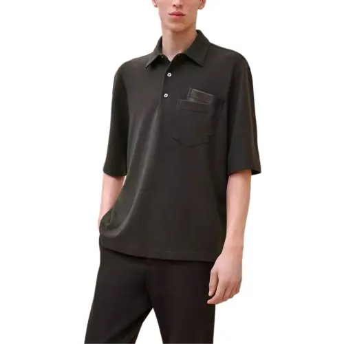 HERMES Polo Shirt Men's Dark Brown