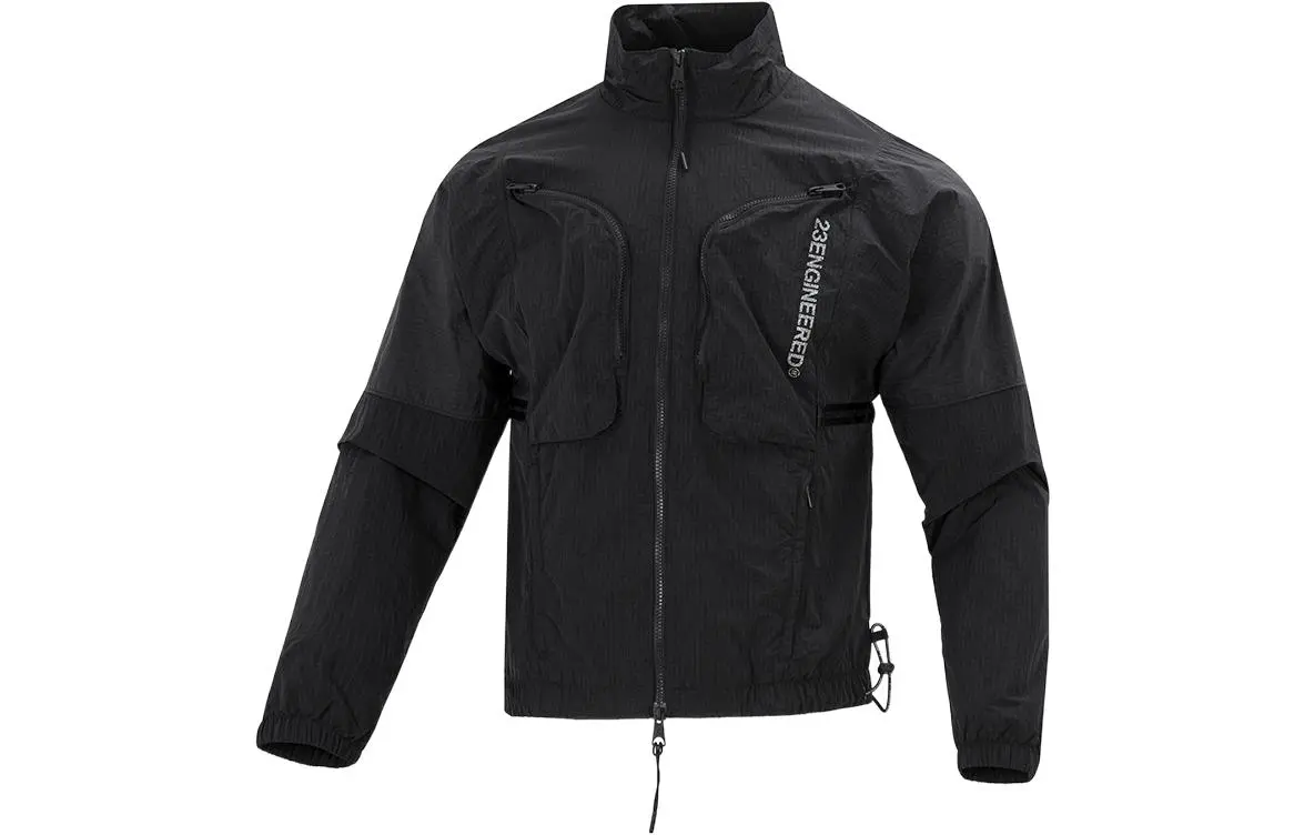 Jordan Jackets Men's Black Stand Collar Moderate Workwear