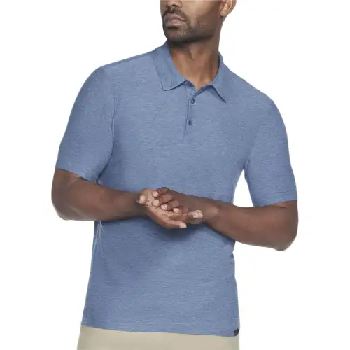 Skechers GO DRI All Day Polo Shirt Men's Blue Gray