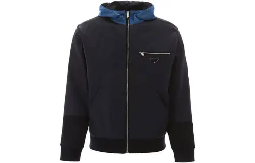 PRADA Jackets Men's Black Hooded Moderate Other