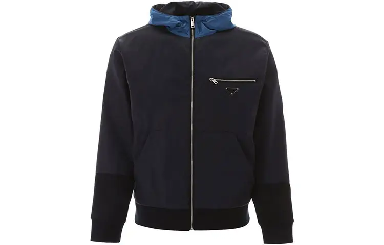 PRADA Jackets Men's Black Hooded Moderate Other