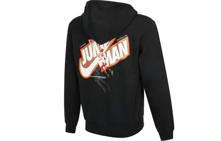Jordan Jackets Men's Black Hooded (Non-detachable) Moderate Straight Fit