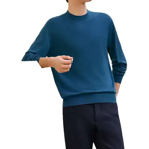HERMES Sweaters Men's Blue Crew Neck Moderate Other