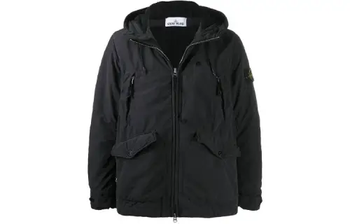 STONE ISLAND Jackets Men's Black Hooded Moderate Other