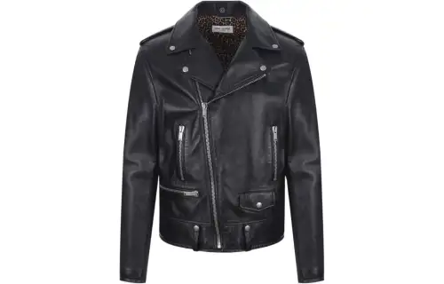Saint Laurent leather zipped biker jacket