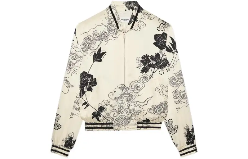 Saint Laurent floral-print bomber jacket