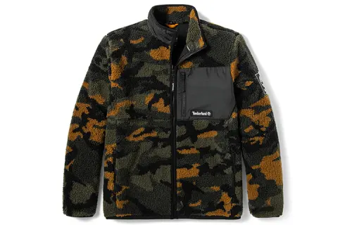 Timberland Fleece Tops Men's Camouflage Stand Collar Moderate Other