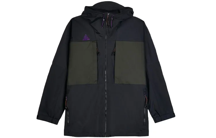 Nike Jackets Men's Black Purple Hooded Moderate Workwear