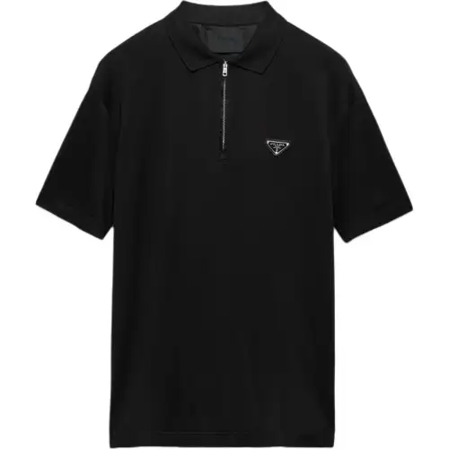 Prada zip logo polo shirt