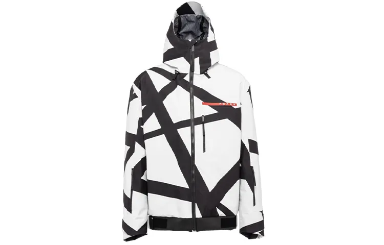 PRADA Jackets Men's White Hooded Moderate Other