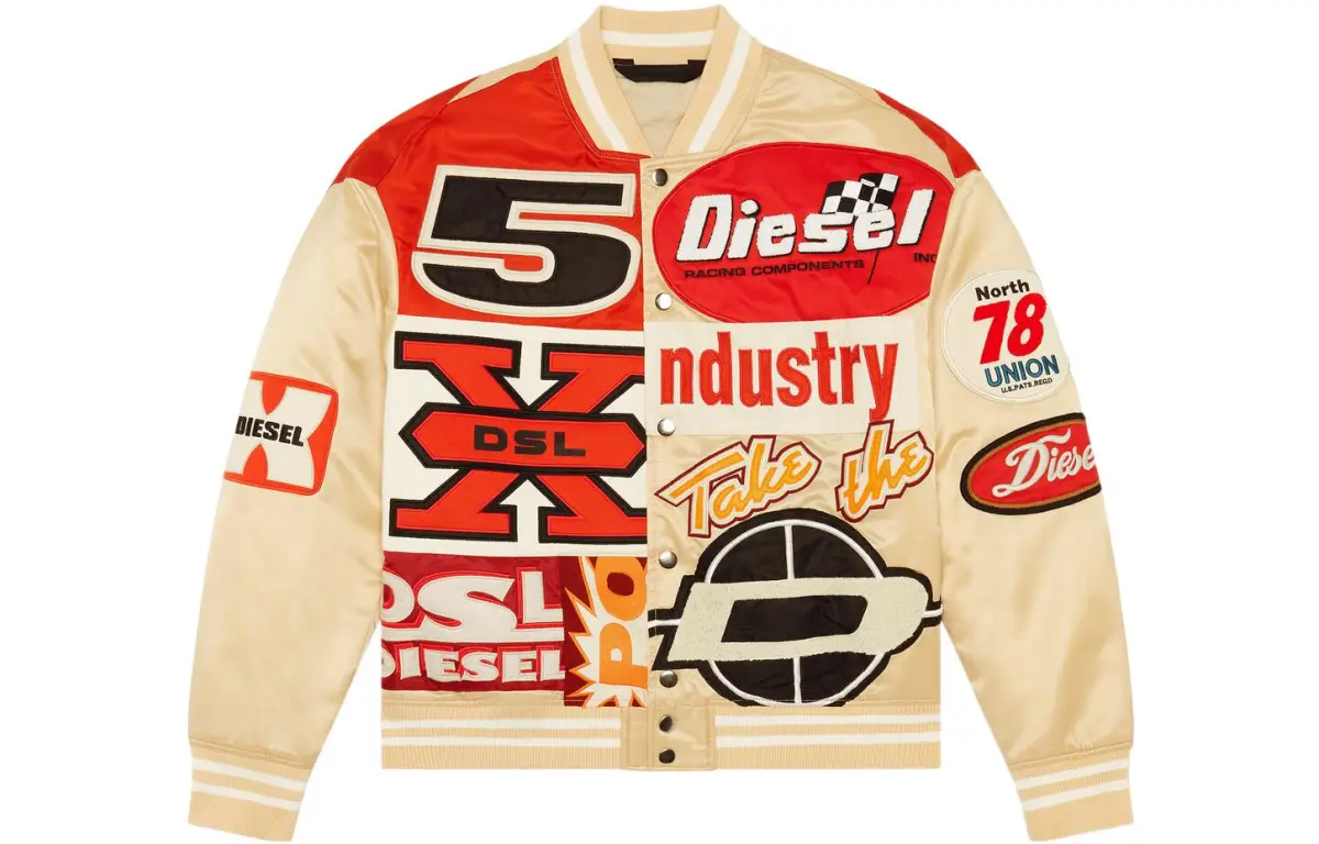 DIESEL Jackets Men's Beige Baseball Collar Moderate