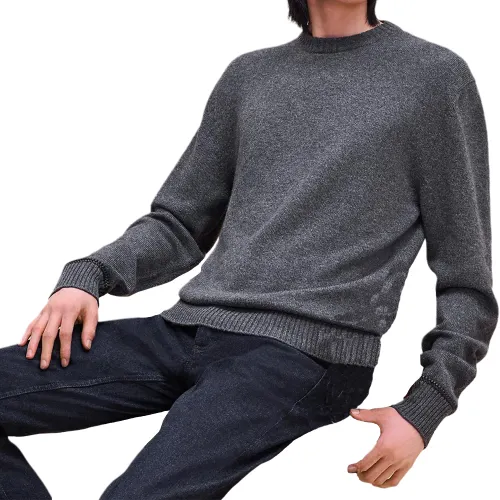 HERMES Sweaters Men's Dark Gray Crew Neck Moderate Other