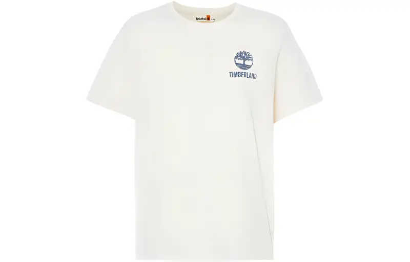 Timberland T Shirts Men's White Crew Neck Moderate Straight Fit