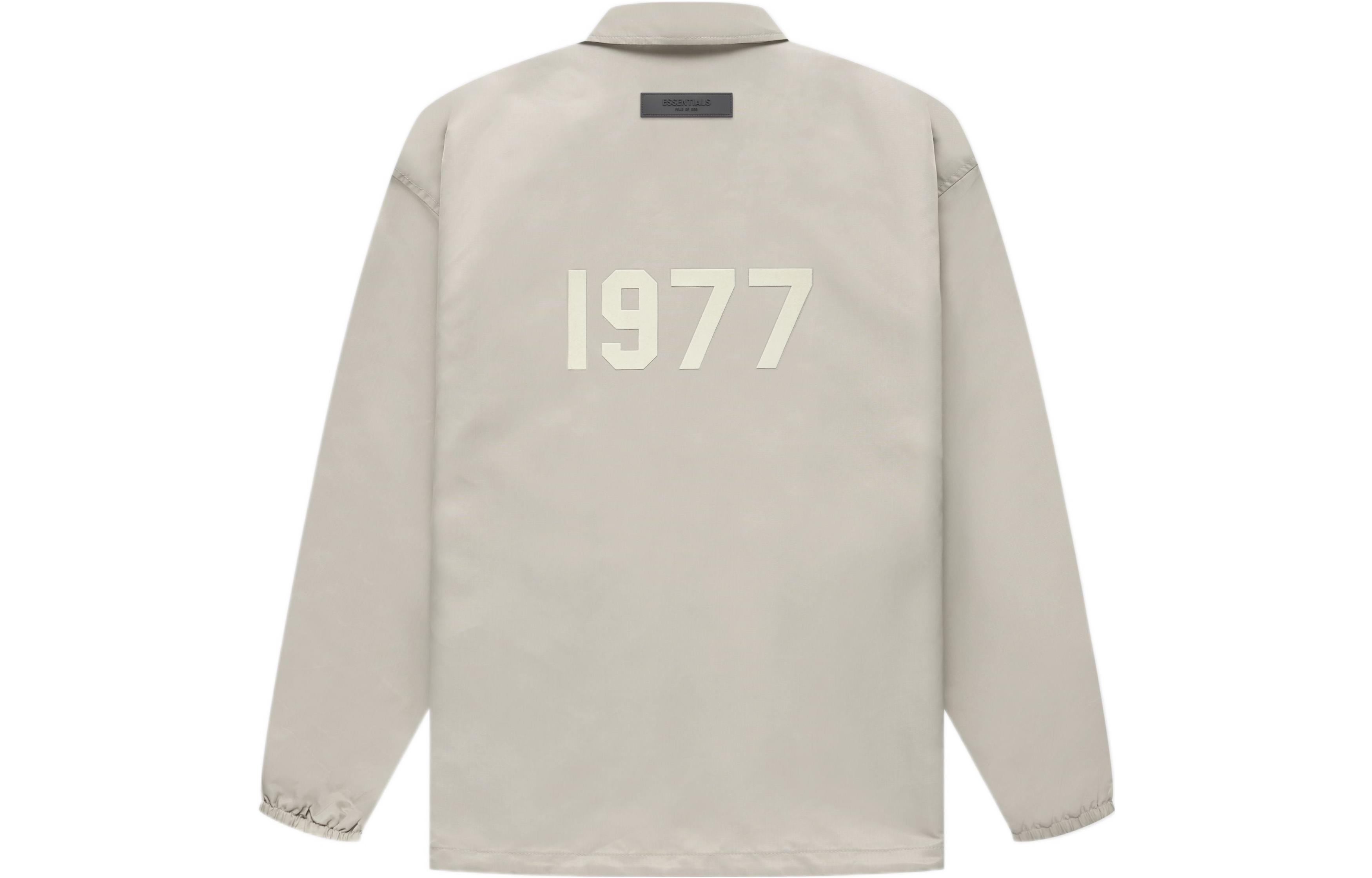 Fear of God Essentials 1977 Series SS22 1977 Coaches Jacket Solid Color Loose Logo Lapel Windproof Button Coach American Heavy Jacket Same Style for Men and Women