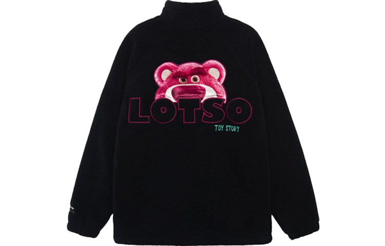 Li Ning, Disney, keep warm strawberry, windproof velvet black jacket for men and women, with embroidery