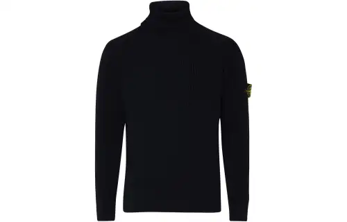 Stone Island Logo Patch Roll Neck Jumper