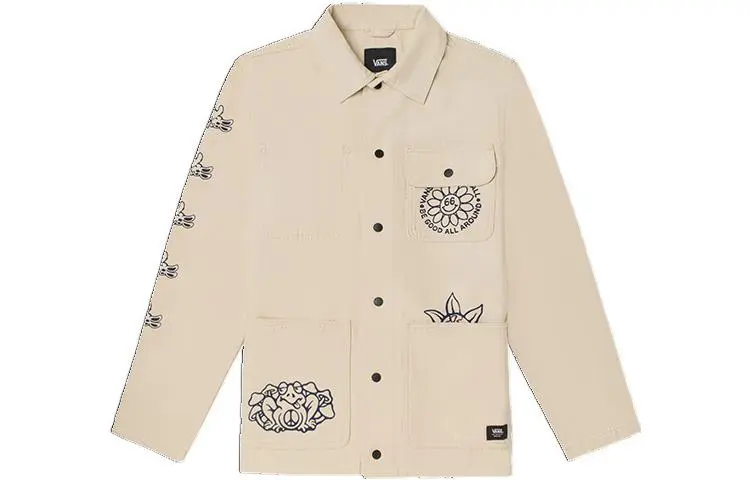 Vans Jackets Men's Ecru Lapel Moderate