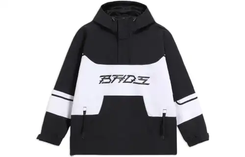 Li Ning Jackets Men's Black Hooded Non Detachable Moderate Hard Shell
