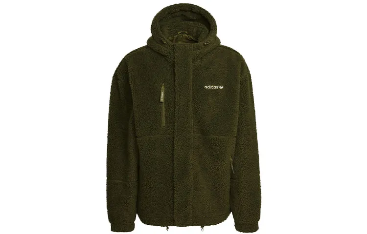 Adidas Originals Trefoil Polar Fleece Wb Logo Embroidery Fleece Sports Fleece Lined Hooded Jackets & Coats Men's