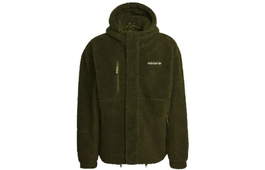 Adidas Originals Trefoil Polar Fleece Wb Logo Embroidery Fleece Sports Fleece Lined Hooded Jackets & Coats Men's