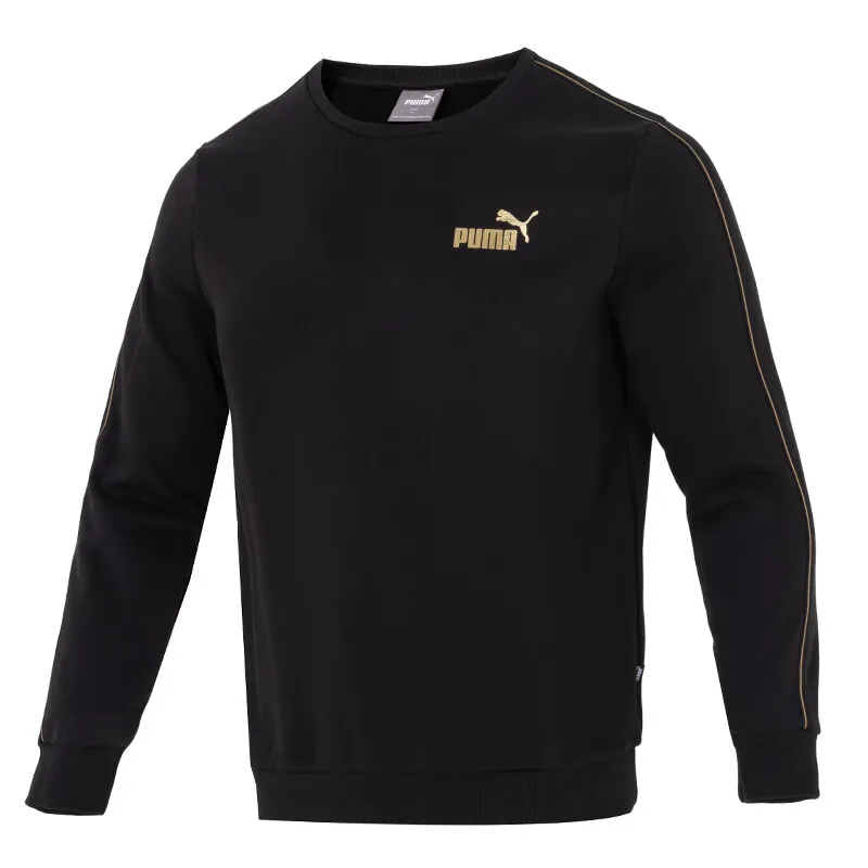 PUMA Sweatshirts Men's Black Crew Neck Moderate Straight Fit