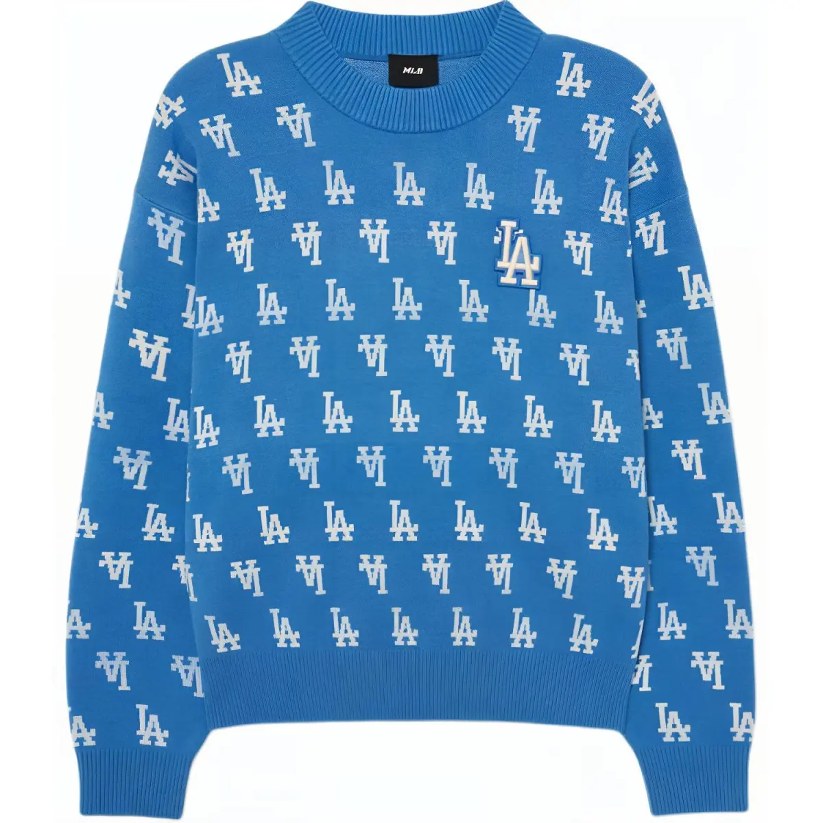 MLB Knitwear Unisex Light Blue Crew Neck Moderate Straight Fit