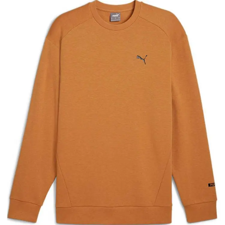 PUMA Sweatshirts Men's Brown Crew Neck Moderate Straight Fit