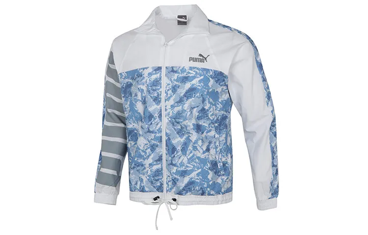 PUMA Mountain Aop Jackets Men's White Stand Collar Moderate Other