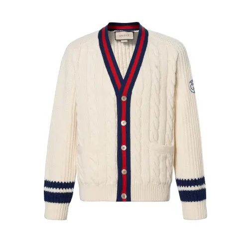GUCCI V-Neck Cable-Knit Cardigan