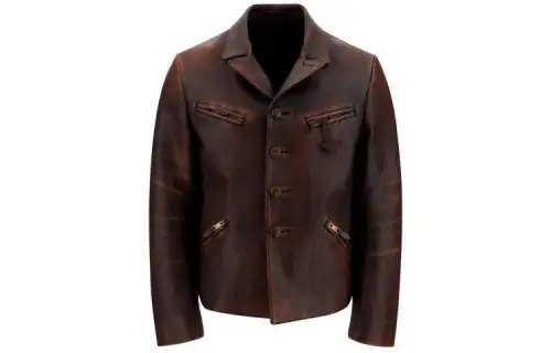 PRADA Jackets Men's Brown Lapel Moderate Other