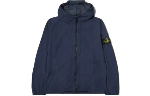 STONE ISLAND Jackets Men's Navy Hooded Moderate Other