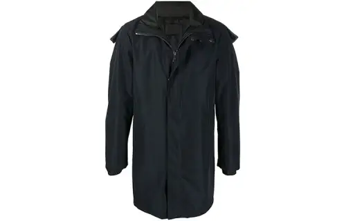PRADA Jackets Men's Dark Blue Hooded Moderate Straight Fit