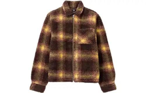Stussy Shadow Plaid Sherpa Zip