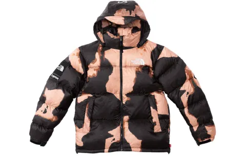 Supreme The North Face Bleached Denim Print Nuptse TNF Coat Unisex