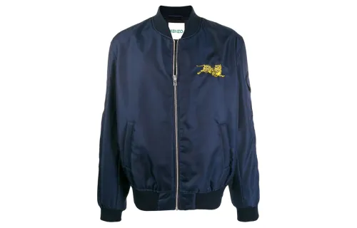 KENZO Jackets Men's Blue Baseball Collar Moderate Other