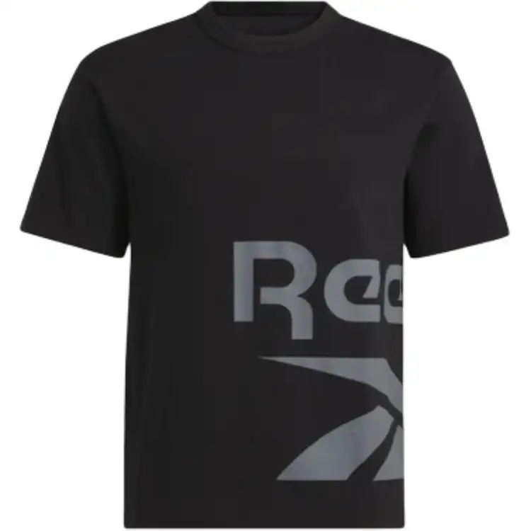 Reebok T Shirts Men's Black Crew Neck Moderate Straight Fit