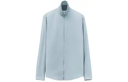 HERMES Shirts Men's Light Blue Turtleneck Moderate