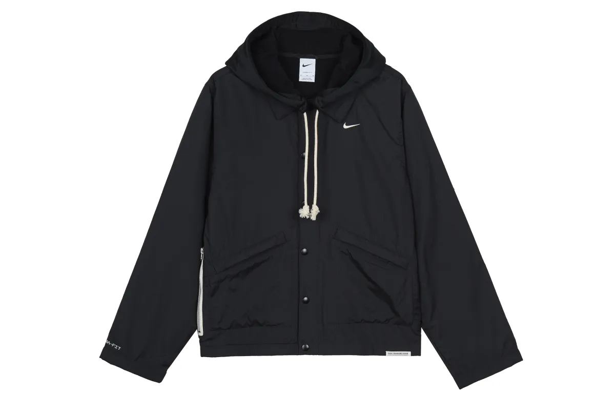Nike Therma FIT Standard Issue Fleece Lined Thermal Embroidery Logo Sports Instructor Jacket Men's Black