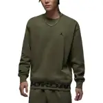 Jordan MVP Letter Pattern Fleece Lined Crew Neck Versatile Long Sleeved Pullover Sweatshirt Men's Medium Olive Green