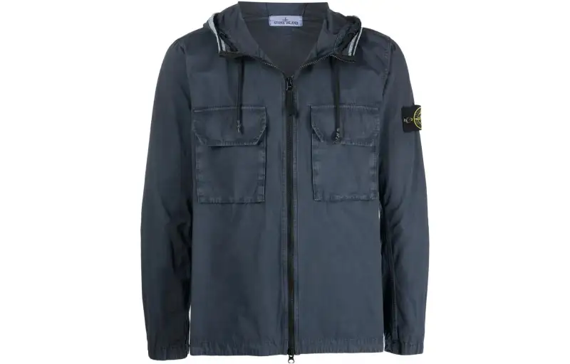 STONE ISLAND Jackets Men's Blue Hooded Moderate Other