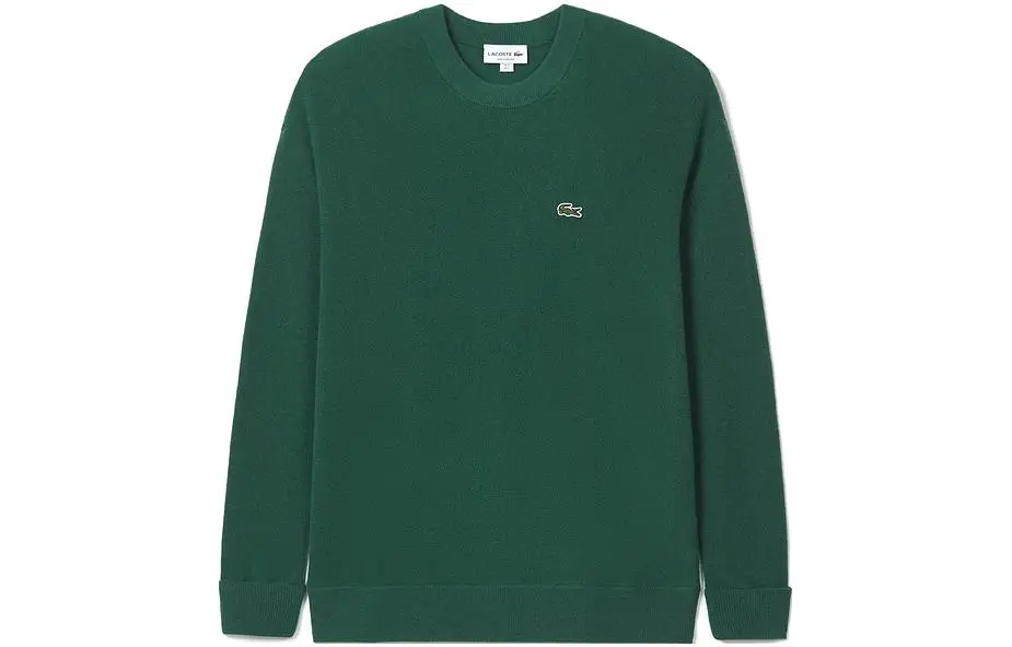 LACOSTE Sweaters Men's Green Crew Neck Moderate Base Layer